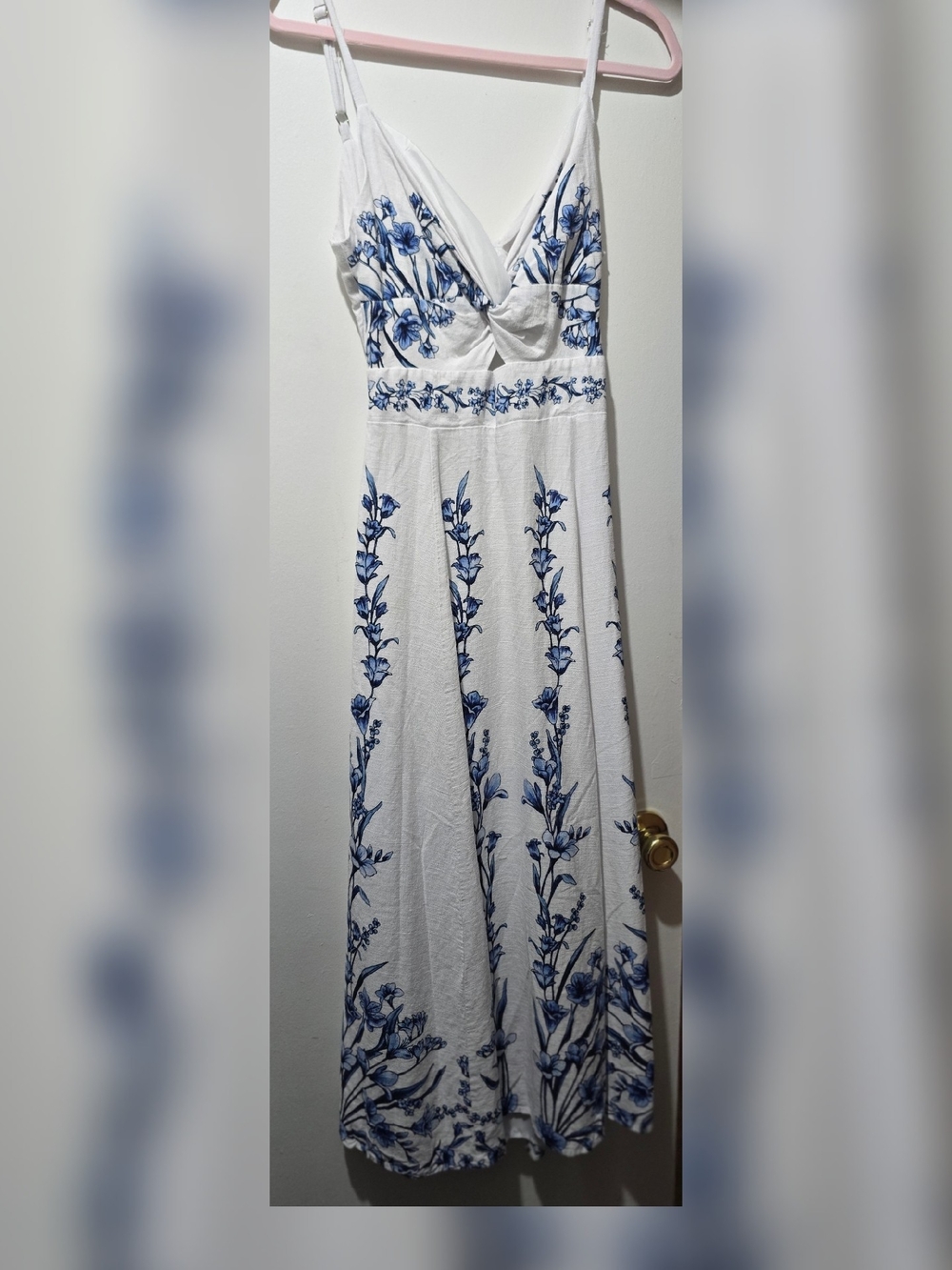 1. State White Maxi Dress with Blue Floral Print